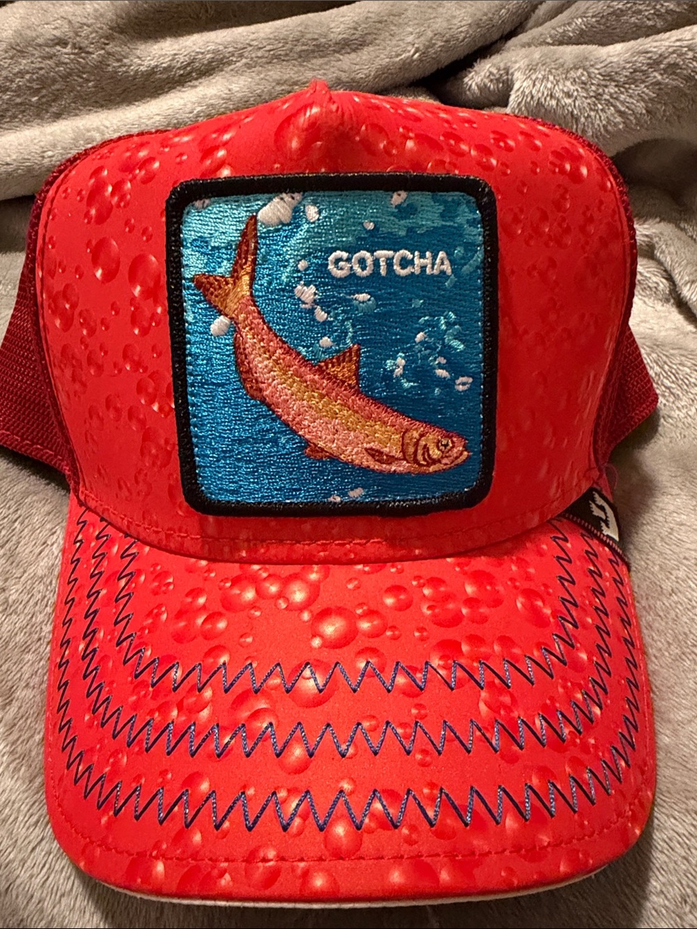 Gotcha Red Fish Patch Trucker Hat